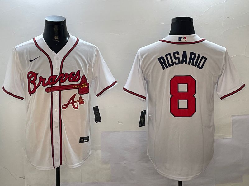 Men Atlanta Braves #8 Rosario White Game 2024 Nike MLB Jersey style 2